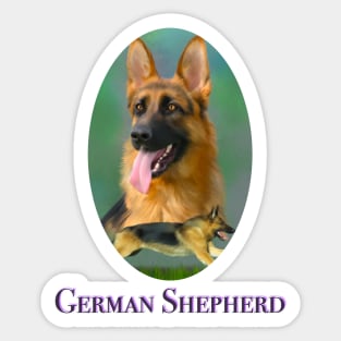 German Shepherd Breed Art With NamePlate Sticker